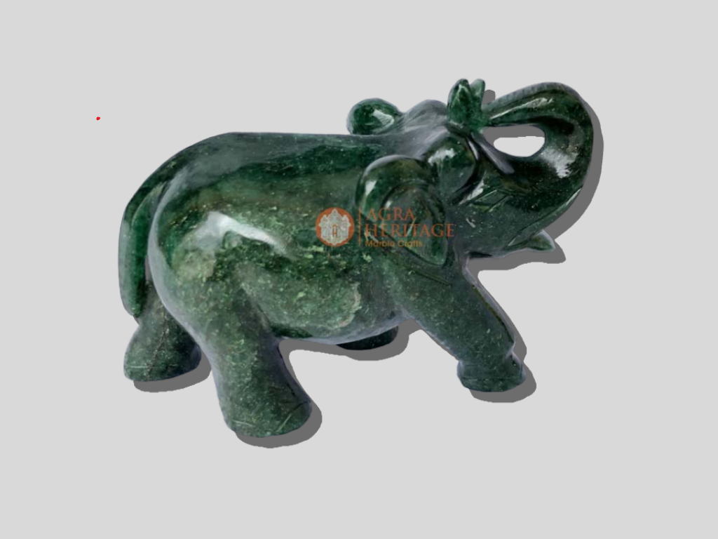 Margaj Jade Elephant Sculpture Statue Home Decor